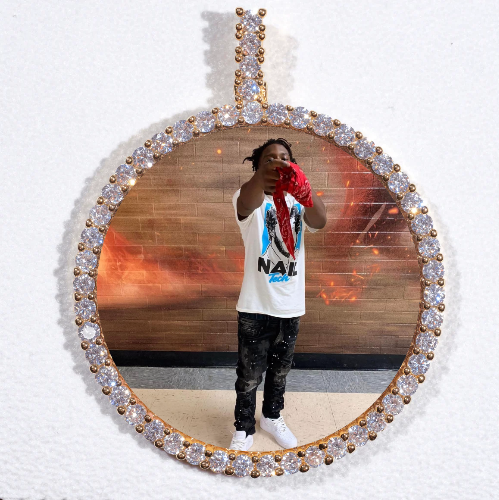 LARGE 3D CIRCLE CUSTOM PICTURE PENDANT