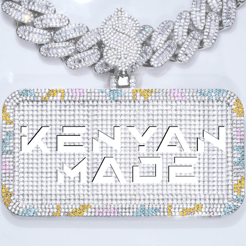 CUSTOM LETTER NECKLACE 3D COLORFUL SQUARE