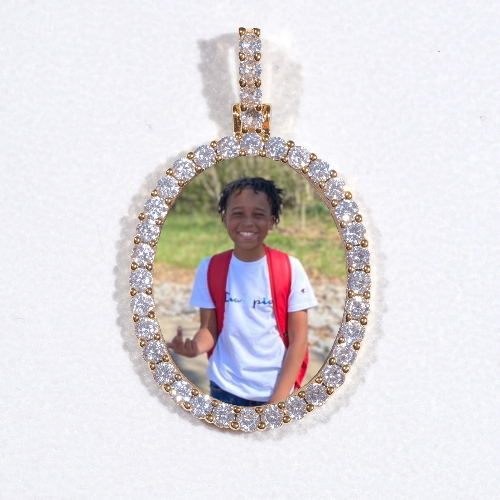 3D Oval Custom Picture Pendant