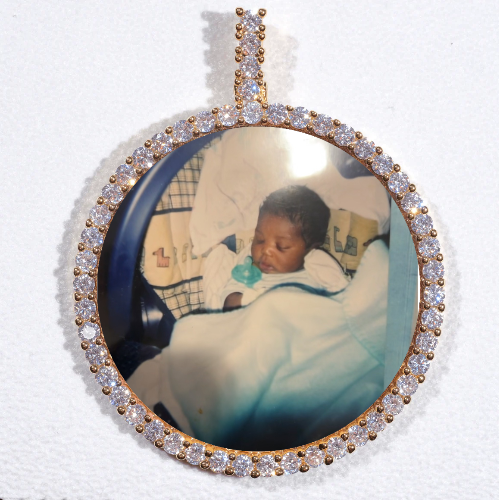 LARGE 3D CIRCLE CUSTOM PICTURE PENDANT