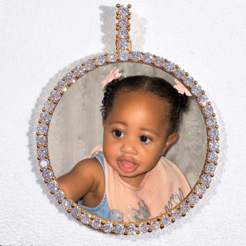 LARGE 3D CIRCLE CUSTOM PICTURE PENDANT