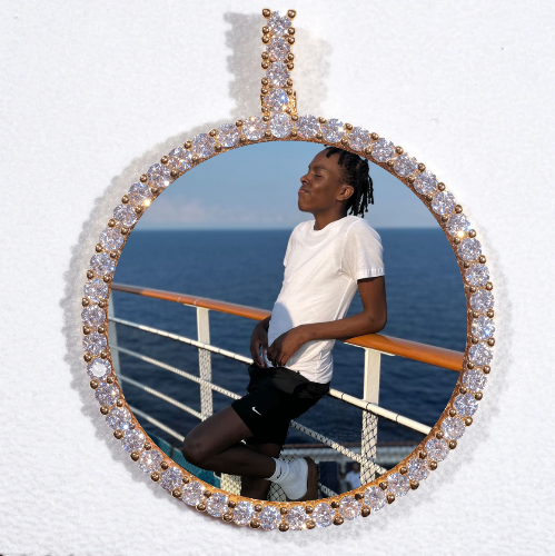 LARGE 3D CIRCLE CUSTOM PICTURE PENDANT