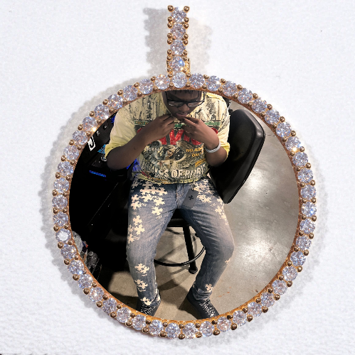 LARGE 3D CIRCLE CUSTOM PICTURE PENDANT
