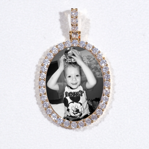 3D Oval Custom Picture Pendant