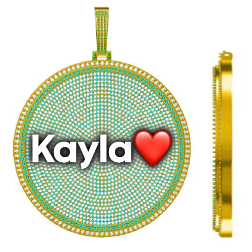 CUSTOM LETTER NECKLACE 3D BIG DISC