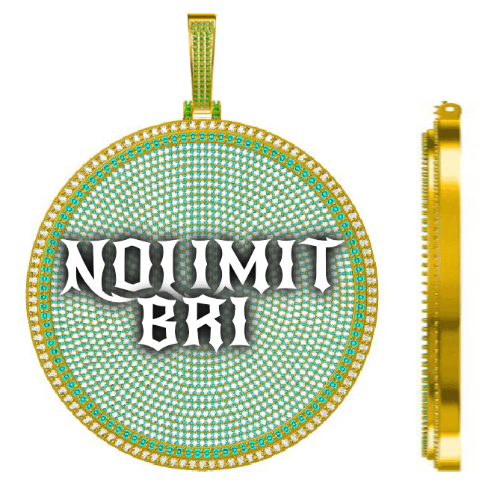 CUSTOM LETTER NECKLACE 3D BIG DISC