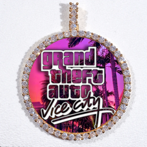 LARGE 3D CIRCLE CUSTOM PICTURE PENDANT