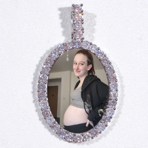 Large 3D Oval Custom Picture Pendant