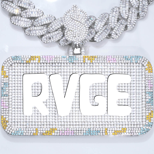 CUSTOM LETTER NECKLACE 3D COLORFUL SQUARE