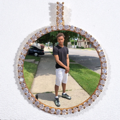 LARGE 3D CIRCLE CUSTOM PICTURE PENDANT