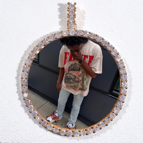 LARGE 3D CIRCLE CUSTOM PICTURE PENDANT