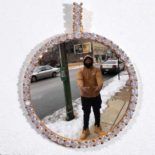 LARGE 3D CIRCLE CUSTOM PICTURE PENDANT