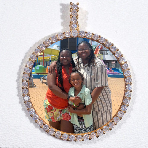 LARGE 3D CIRCLE CUSTOM PICTURE PENDANT