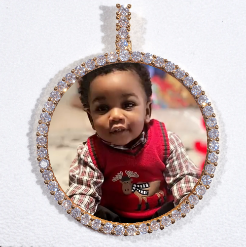 LARGE 3D CIRCLE CUSTOM PICTURE PENDANT