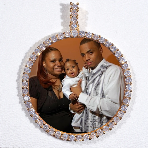 LARGE 3D CIRCLE CUSTOM PICTURE PENDANT