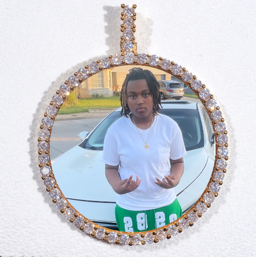 LARGE 3D CIRCLE CUSTOM PICTURE PENDANT