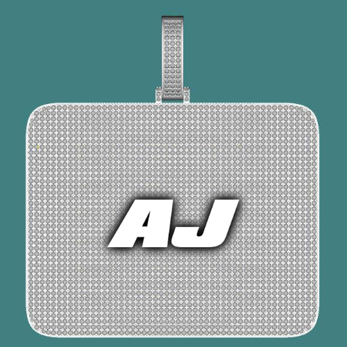 CUSTOM LETTER NECKLACE 3D BIG SQUARE
