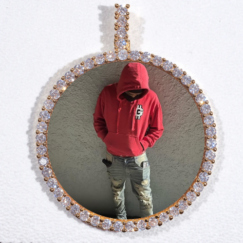 LARGE 3D CIRCLE CUSTOM PICTURE PENDANT