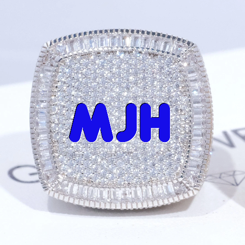 CUSTOM LETTER 3D ICED RING