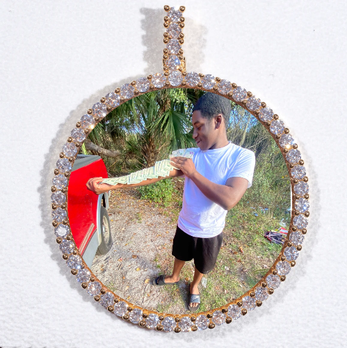 LARGE 3D CIRCLE CUSTOM PICTURE PENDANT