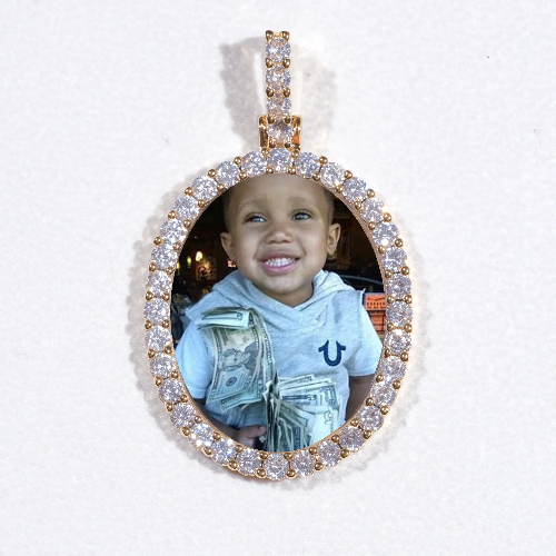 3D Oval Custom Picture Pendant