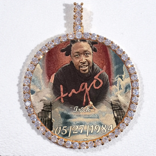 LARGE 3D CIRCLE CUSTOM PICTURE PENDANT