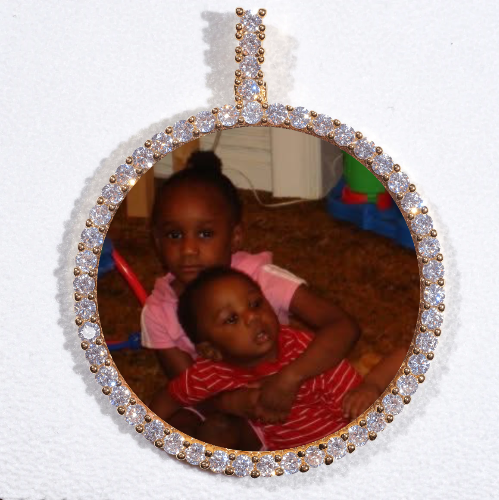 LARGE 3D CIRCLE CUSTOM PICTURE PENDANT