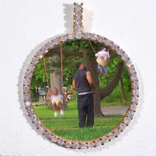 LARGE 3D CIRCLE CUSTOM PICTURE PENDANT