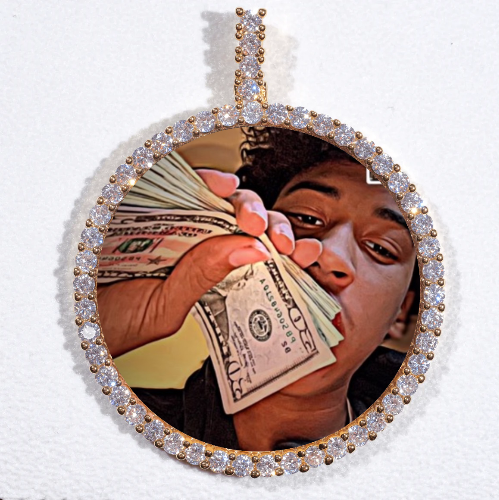 LARGE 3D CIRCLE CUSTOM PICTURE PENDANT
