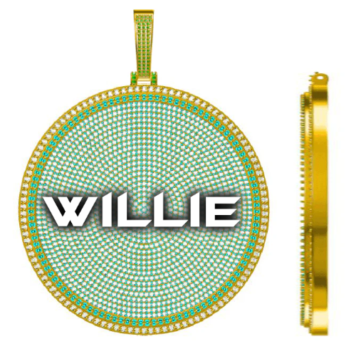 CUSTOM LETTER NECKLACE 3D BIG DISC