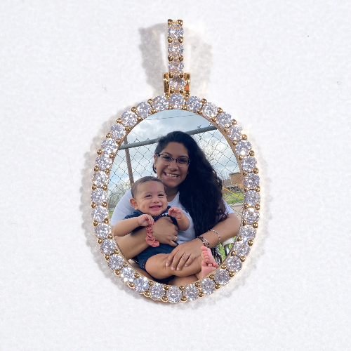 3D Oval Custom Picture Pendant