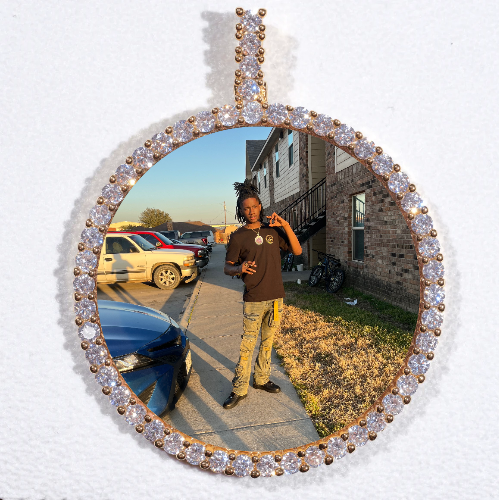 LARGE 3D CIRCLE CUSTOM PICTURE PENDANT