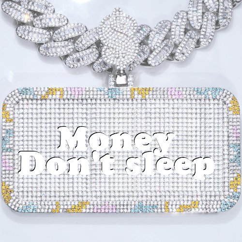 CUSTOM LETTER NECKLACE 3D COLORFUL SQUARE