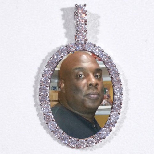Large 3D Oval Custom Picture Pendant