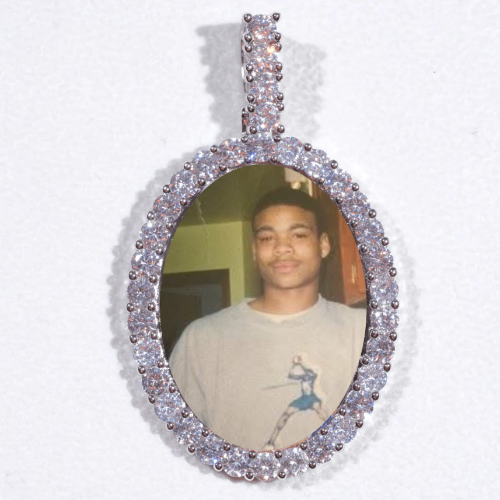 Large 3D Oval Custom Picture Pendant