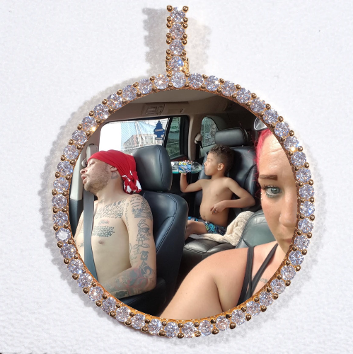 LARGE 3D CIRCLE CUSTOM PICTURE PENDANT