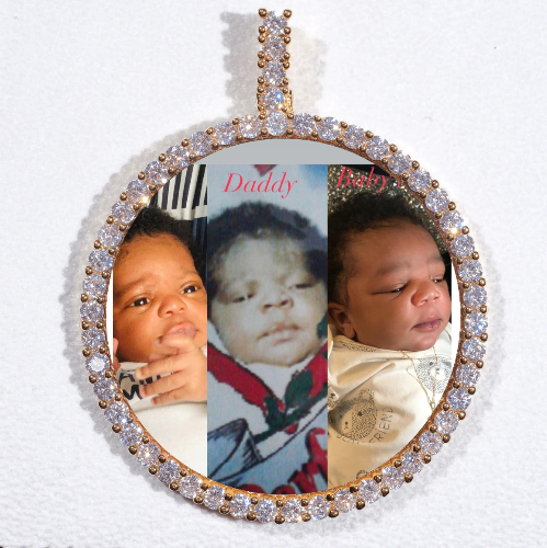 LARGE 3D CIRCLE CUSTOM PICTURE PENDANT