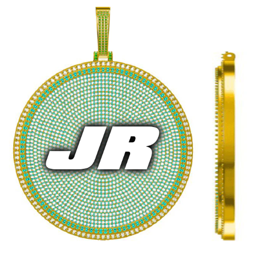 CUSTOM LETTER NECKLACE 3D BIG DISC