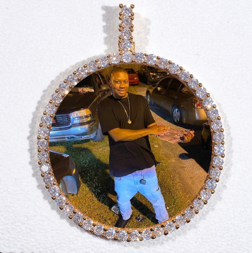 LARGE 3D CIRCLE CUSTOM PICTURE PENDANT