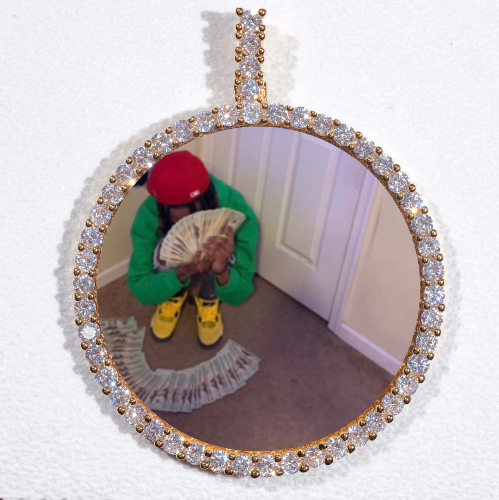 LARGE 3D CIRCLE CUSTOM PICTURE PENDANT