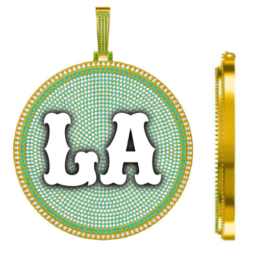 CUSTOM LETTER NECKLACE 3D BIG DISC