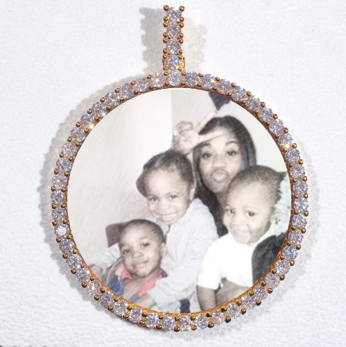 LARGE 3D CIRCLE CUSTOM PICTURE PENDANT