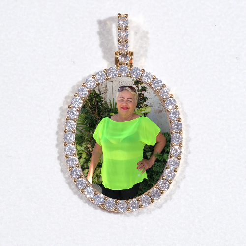 3D Oval Custom Picture Pendant