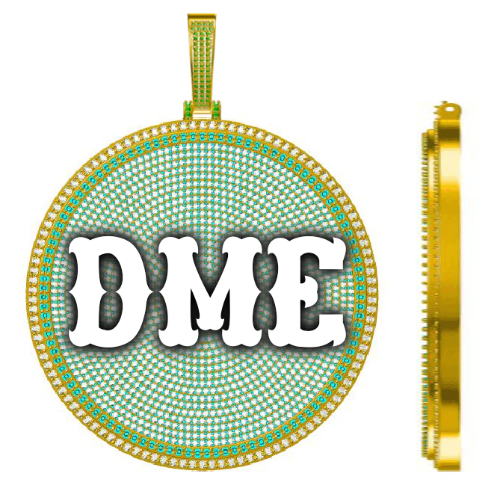CUSTOM LETTER NECKLACE 3D BIG DISC