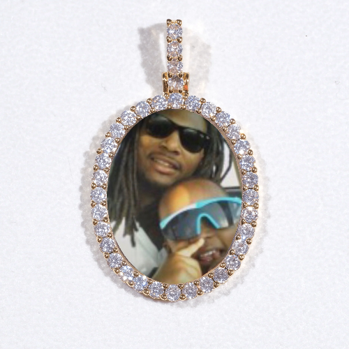 3D Oval Custom Picture Pendant