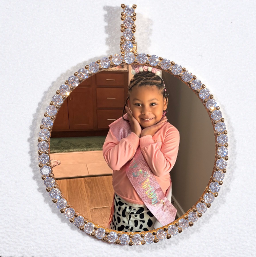LARGE 3D CIRCLE CUSTOM PICTURE PENDANT
