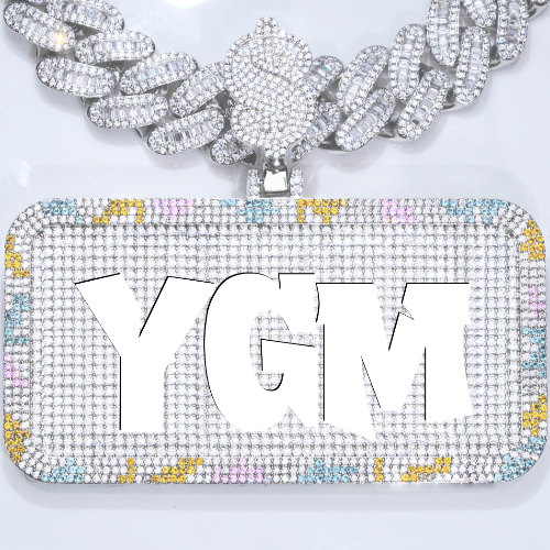 CUSTOM LETTER NECKLACE 3D COLORFUL SQUARE