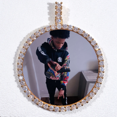 LARGE 3D CIRCLE CUSTOM PICTURE PENDANT