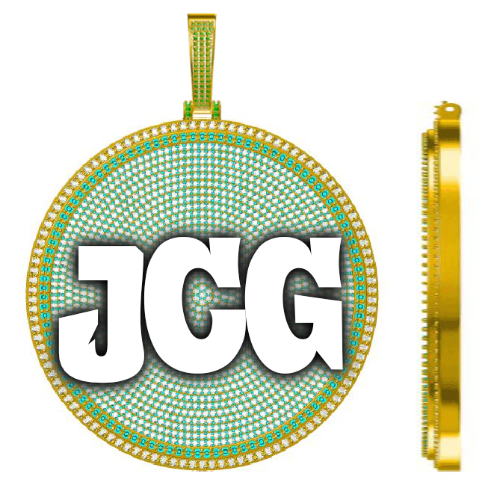 CUSTOM LETTER NECKLACE 3D BIG DISC