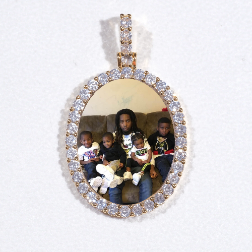 3D Oval Custom Picture Pendant